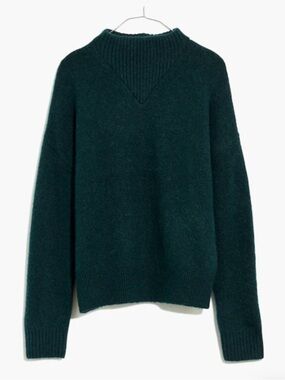 Madewell Dillon Mockneck Pullover Sweater Heather Spruce Green Small #2186